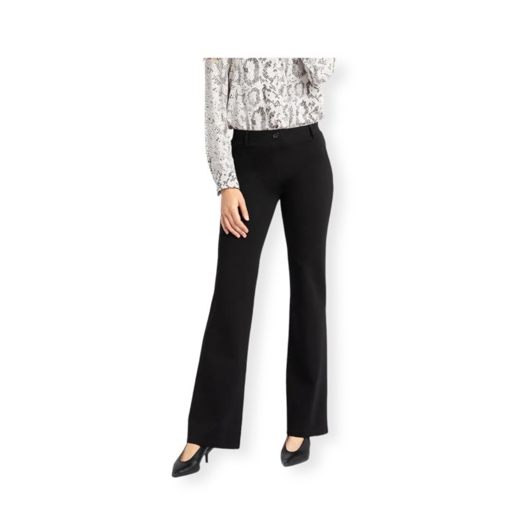 Betabrand Boot Cut Classic Dress Pant Yoga Pant in Black.